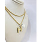 10k Real Gold Miami Cuban Link Chain H Initial Charm Pendant 2.5mm SET Necklace