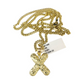 Real Gold 10k Chain X Initial Charm Miami Cuban Link 2.5mm Necklace Pendant SET