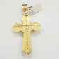 14k Yellow Gold Cross Jesus Crucifix Pendant 3 Inch 14kt CZ Charm Mens REAL 14kt
