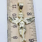 10k Yellow Gold Praying Angel Charm Diamond Cut Guardian Angel Pendant Real
