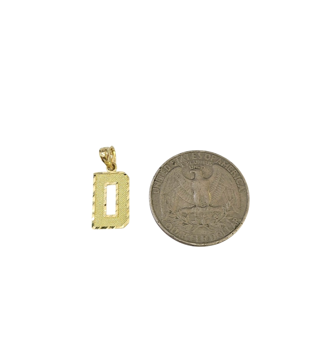 10K Yellow Gold D Initial Charm Pendant Alphabet Real 10kt Men Women