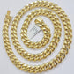 14k Yellow Gold 10mm Chain Miami Cuban Link Necklace 20" choker Men's Real 14 KT