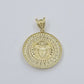 REAL 10k Yellow Gold Head Charm 1.75" Pendent 3mm Rope Chain 20 22 24