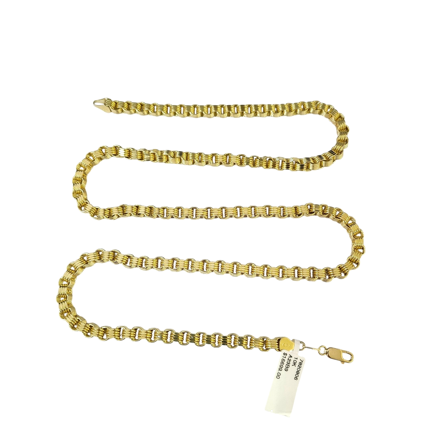 10k Yellow Gold Necklace Box Byzantine Chain 5mm 20"-28" inch REAL 10kt