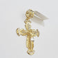 Real 14k Yellow Gold Cross pendant & Rope Chain Necklace 5mm 22" SET Charm Men's