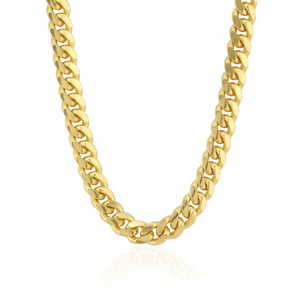 Real 14k Gold Necklace Miami Cuban Link chain 7mm 18"- 30" 14k Real 14kt For Men