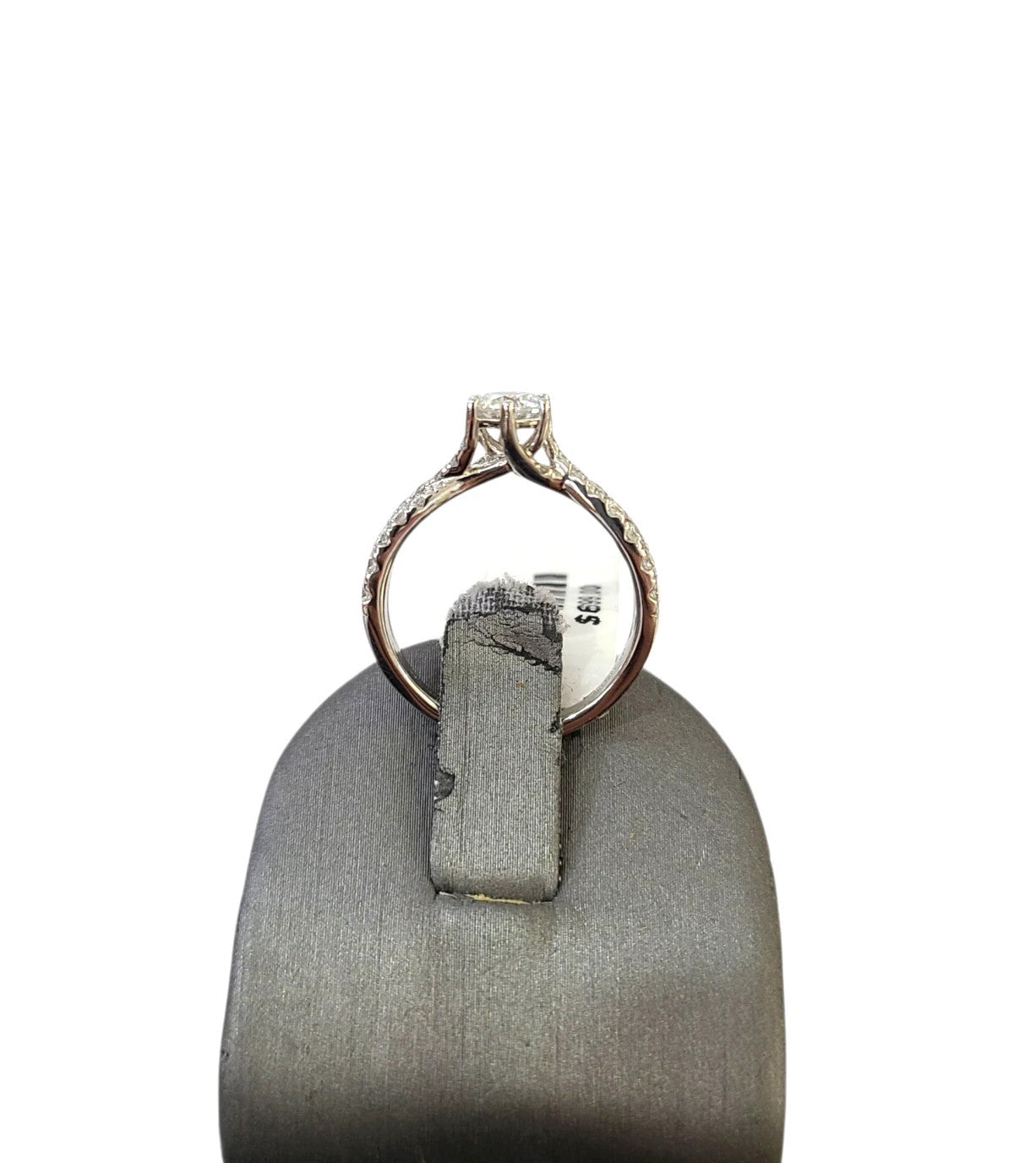 14k White Gold Round Pave Ring LAB Created Diamonds Wedding Ladies Band Women