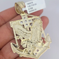 Real 10k Gold Byzantine Necklace Eagle Anchor Charm SET Chain 20"-30" 4mm
