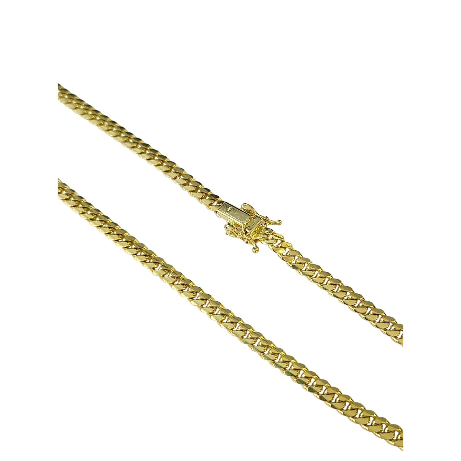 10k Solid Gold Miami Cuban Link Chain 4mm Necklace 18 20 22 24 Inches Men Women