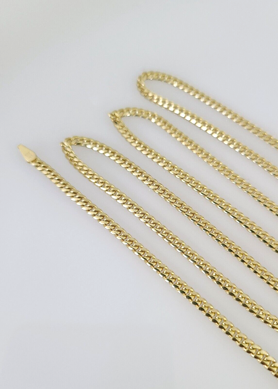 Real 10k Solid Miami Cuban Link Yellow Gold Chain 3mm Necklace 20 Inches Genuine