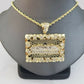 Real 10k Yellow Gold Mens Nugget Last supper pendant 2" Charm Diamond Cut ,Jesus