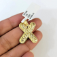 10k Gold Franco Chain 2.5mm 16"-26" X Nugget Initial Charm Pendant Necklace SET