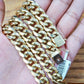 Real 10K Yellow Gold Miami Cuban Chain Necklace 11mm 24" Inch Box Lock Strong