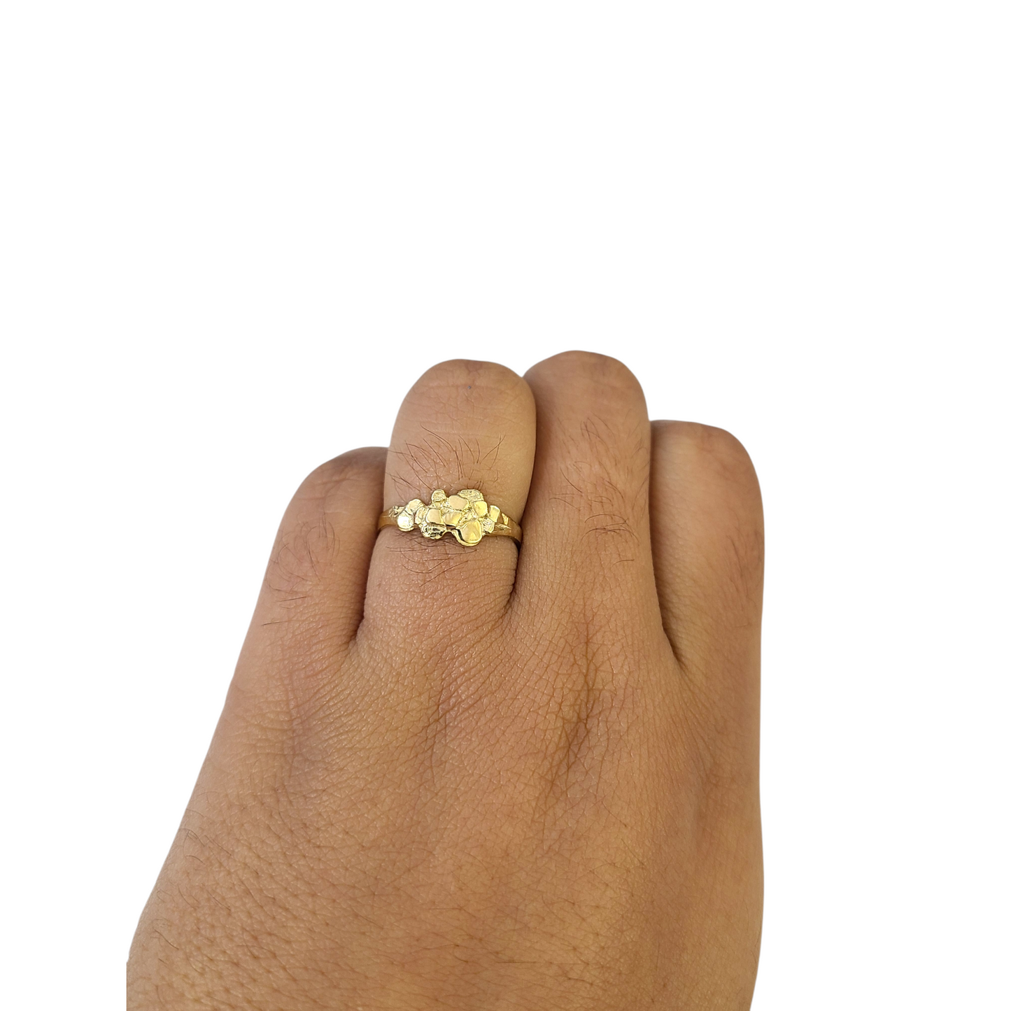 Real 10k Nugget Ring Yellow Gold Women 10Kt Genuine
