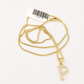 10K Gold Solid Franco Chain P Initial CZ Stone Pendant Set 1mm 16 18 20 22 Women