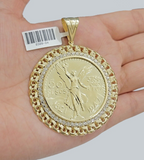 1947 Mexican Centenario Coin Charm Pendant Replica 50 pesos With Bezel 10kt Gold