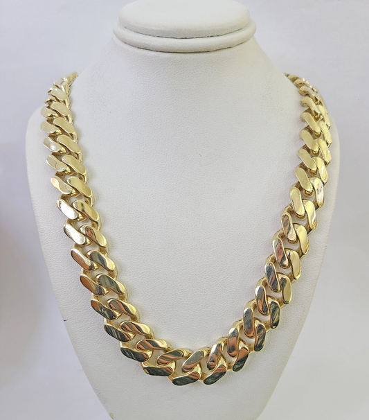 10k Royal Monaco Cuban Link Chain 13.5mm Necklace 22" REAL Yellow Gold