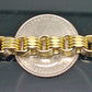 Real 10K Yellow Gold Byzantine Box Link Bracelet 8.5 inch Long 6.5mm Men