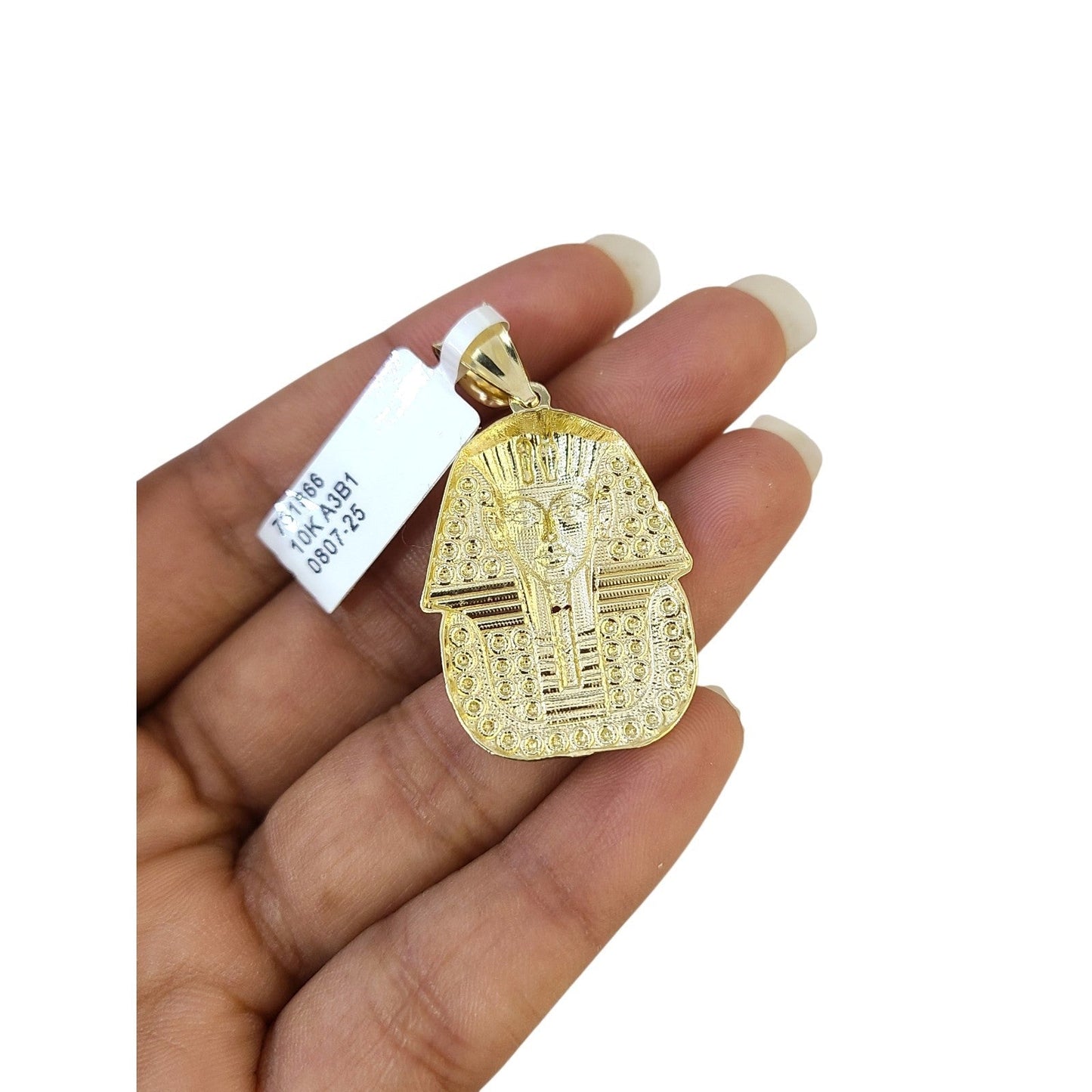 Real 10k Charm Pendant Pharaoh Egyptian Yellow Gold 10KT