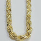 10mm 28" 10K Gold Rope Chain Men's Necklace, REAL 10kt Yellow Gold ,Diamond Cuts