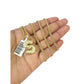 Real Gold 10k Chain S Initial Charm Miami Cuban Link 2.5mm Necklace Pendant SET