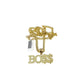 10K Yellow Gold Miami Cuban Link Chain Set Bo$$ Charm Pendant 4.5mm 18-28"