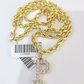 10k Rope Chain P Diamond Initial Charm Necklace Pendant Set 4mm 20"-30" Gold
