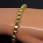 Real 10K Yellow Gold Byzantine Box Link Bracelet 8.5 inch Long 6.5mm Men