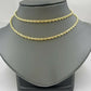 Real 14KT SOLID Yellow Gold 4mm Rope Chain Diamond Cut 18" Inches Lobster Lock