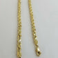 REAL 10k SOLID Gold Rope Chain 4mm 24" Yellow Gold Necklace Diamond Cuts Unisex