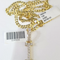 10k Gold Chain Necklace Cuban Curb I Diamond Initial Pendant Set 3mm 20"-30"