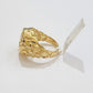Real 10k Yellow Gold Masonic Ring Mens Nugget Band Round Shape Pinky Casual Ring