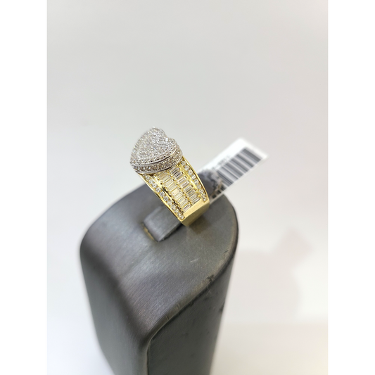 Real 10k Solitaire CZ Ring Yellow Gold Men 10Kt Genuine