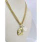 Real Gold 10k Chain Miami Cuban Link 2.5mm Q Initial Charm Necklace Pendant SET