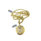 10K Gold Miami Cuban Chain Jesus Christ Charm 18"-24" 2mm Pendant Necklace SET