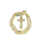 10k Yellow Gold Cuban Curb Chain Holy Cross Pendant SET Charm 8mm Necklace Men