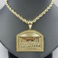 10K Jesus Yellow Gold Last supper Diamond Cut Charm Pendant, 2 Inches, Real.