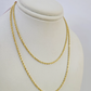 Real 18k Rope Chain Necklace 22 Inches 1mm Yellow Gold Men Women 18KT SOLID