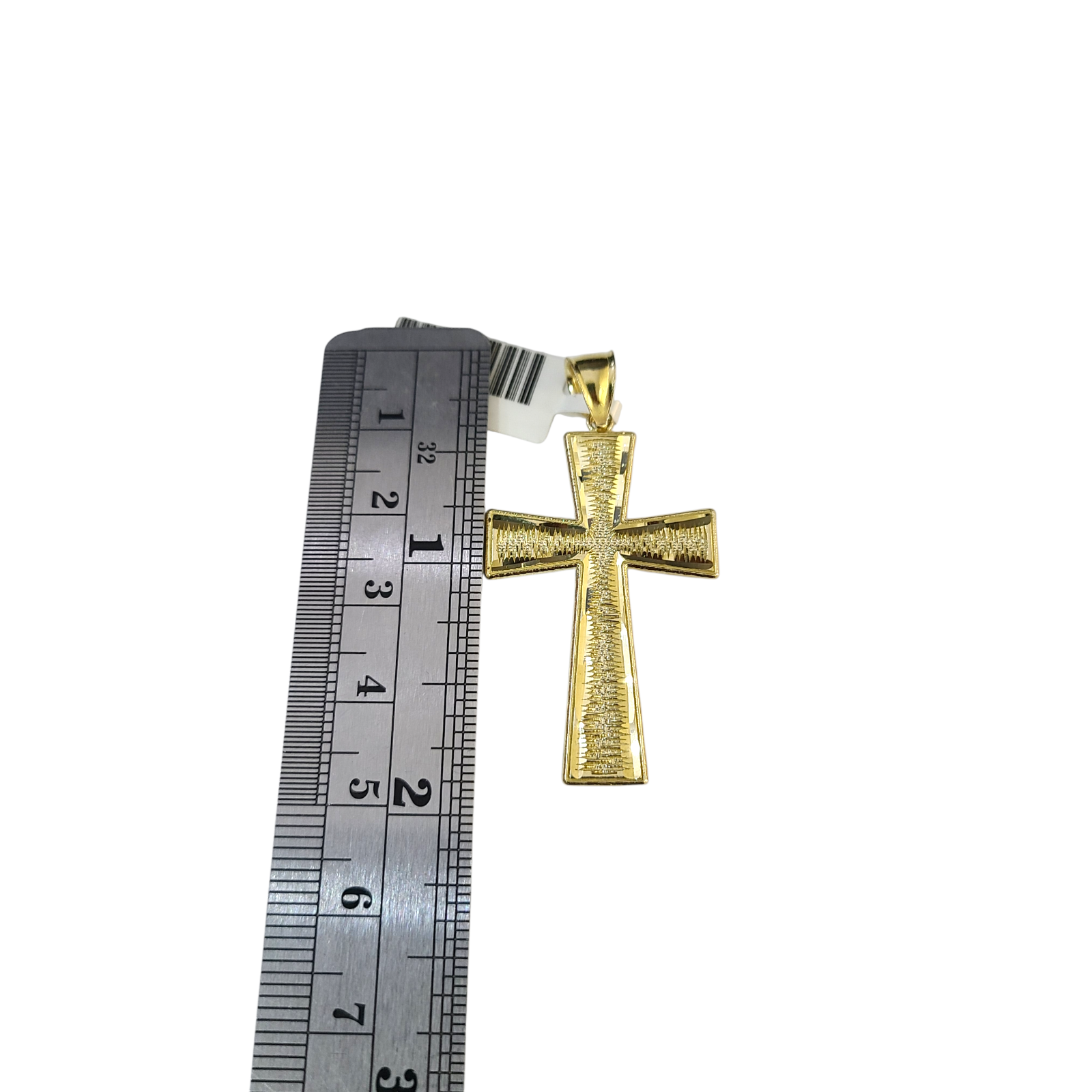 Real 10k Yellow Gold Charm Pendant Cross Diamond Cuts 10KT