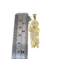 10k Gold Cuban Curb 3mm Chain Necklace Saint Jude Charm Pendant 18"-28" Set