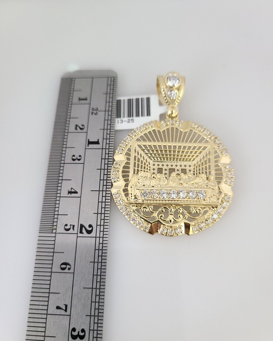 10kt Gold Rope Chain Last Supper Charm Set 18"-30'' Inch 6mm Necklace Pendant