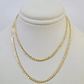 Real 18kt Cuban Curb Chain Necklace 2.5 mm 20 Inch Yellow Gold Men Women SOLID