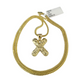 10k Gold Franco Chain 2.5mm 16"-26" X Nugget Initial Charm Pendant Necklace SET