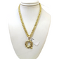 Real 10k Rope Chain Q Initial Charm 3mm 18"-28" Necklace Nugget Set Pendant Gold