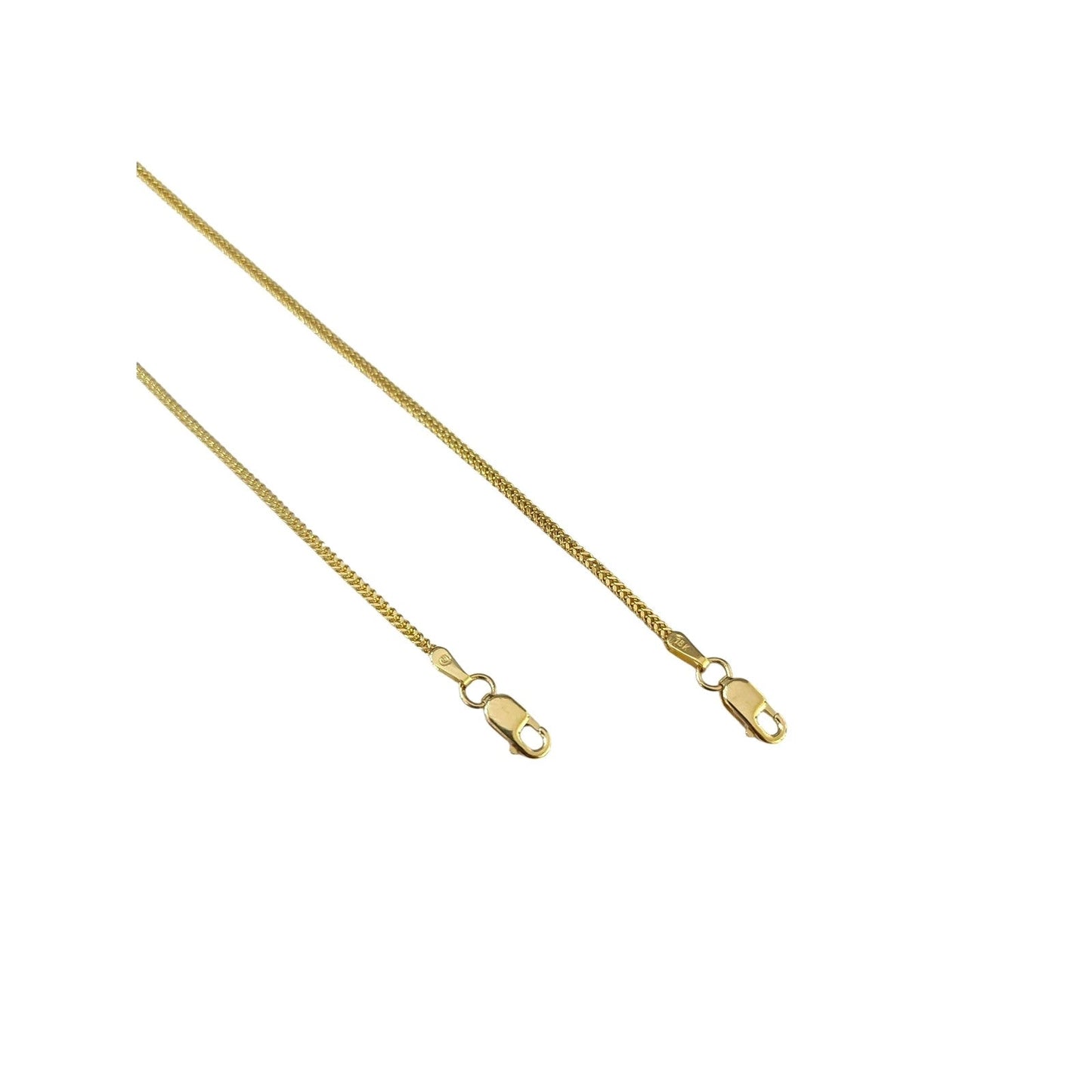 Real 18K Yellow Gold Franco Bracelet 1mm 7" 8" Ladies Dainty Thin Chain Jewelry