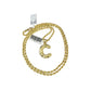 Real 10k Rope Chain Necklace Set 3mm 18"-28" Nugget C Initial Charm Pendant Gold