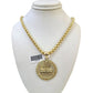 10K Gold Byzantine Chain Last Supper 20"-28" 4mm Pendant Charm Necklace SET