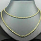 Real 10k Gold Rope chain 3mm 4mm Necklace 10KT yellow Gold 16-30" Diamond Cut