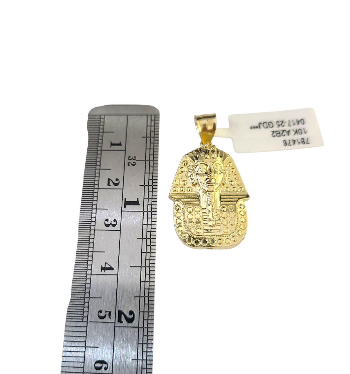 Real 10k Gold Franco Necklace Chain Pharaoh Head Charm 2.5mm 18"-26" Pendant SET