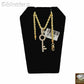 10k Gold Diamond Key Charm Pendant with Rope Chain in 20 22 24 26 inch,Real Gold